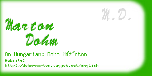 marton dohm business card